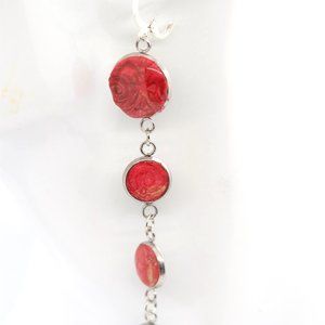 Reversed Red Circle Earrings